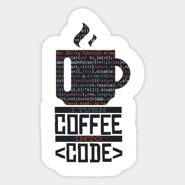 Coffee Coder Sticker by Urban_Vintage